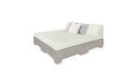 Ledge Lounger Affinity Sunbed with Back Cushion — Sandstone Base-4651 Silver Fabric