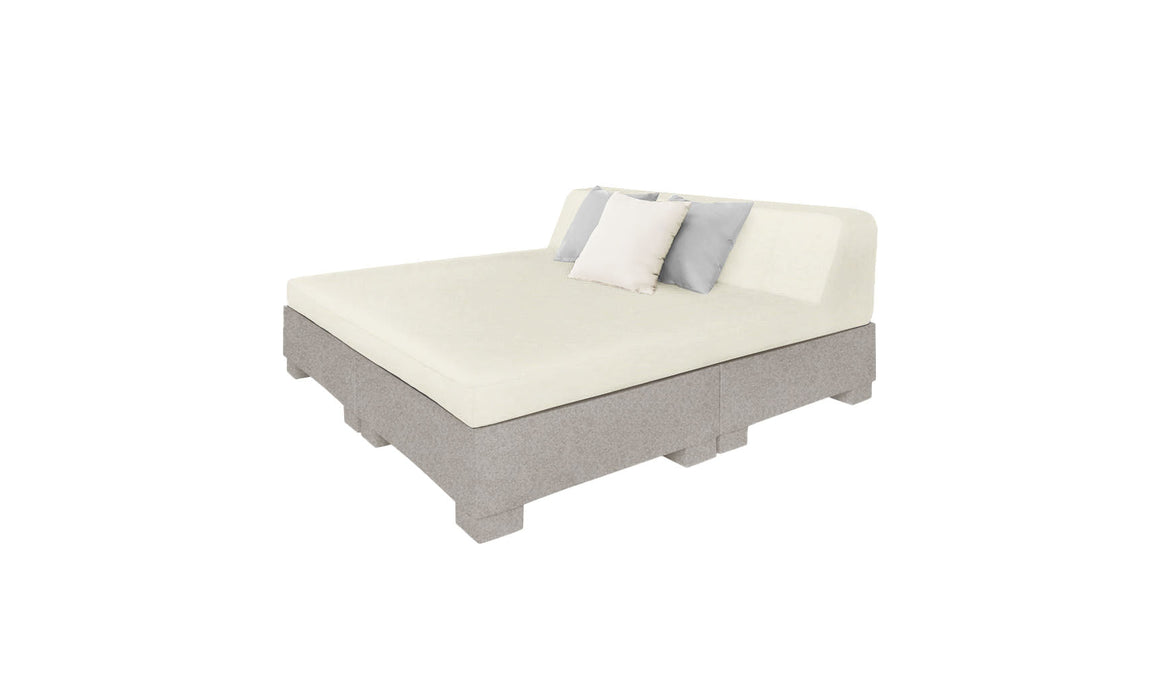 Ledge Lounger Affinity Sunbed with Back Cushion — Sandstone Base-4642 Oyster Fabric