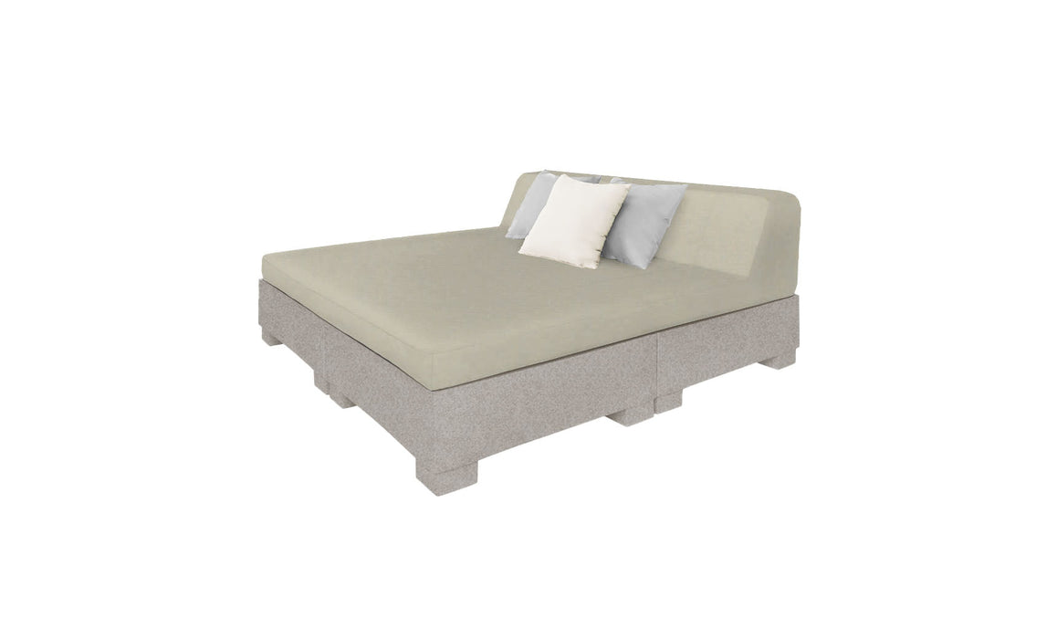 Ledge Lounger Affinity Sunbed with Back Cushion — Sandstone Base-4630 Cadet Grey Fabric