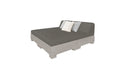 Ledge Lounger Affinity Sunbed with Back Cushion — Sandstone Base-4644 Charcoal Grey Fabric
