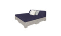 Ledge Lounger Affinity Sunbed with Back Cushion — Sandstone Base-4646 Captain Navy Fabric