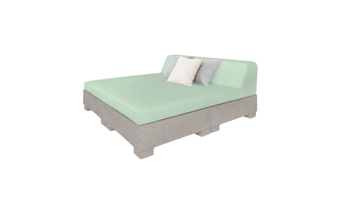 Ledge Lounger Affinity Sunbed with Back Cushion — Sandstone Base-4664 Sea Fabric