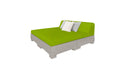Ledge Lounger Affinity Sunbed with Back Cushion — Sandstone Base-T16-47 Lime Fabric