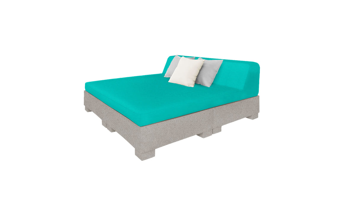 Ledge Lounger Affinity Sunbed with Back Cushion — Sandstone Base-4612 Aruba Fabric