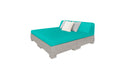 Ledge Lounger Affinity Sunbed with Back Cushion — Sandstone Base-4612 Aruba Fabric