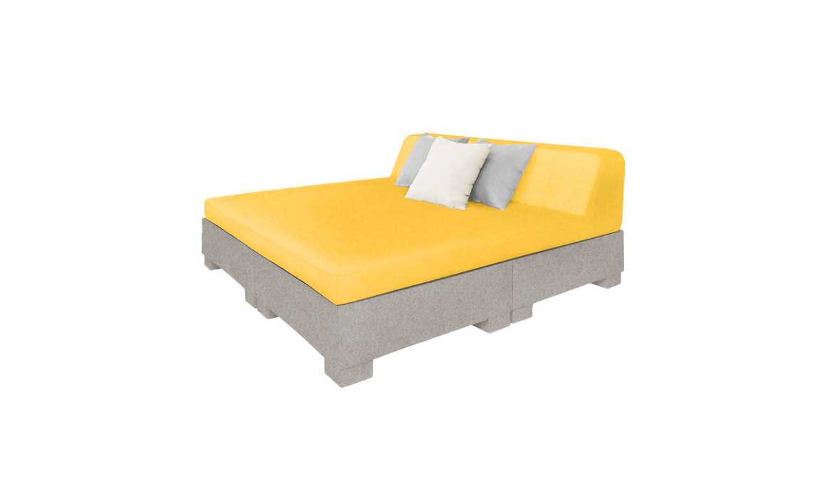 Ledge Lounger Affinity Sunbed with Back Cushion — Sandstone Base-4602 Sunflower Yellow Fabric