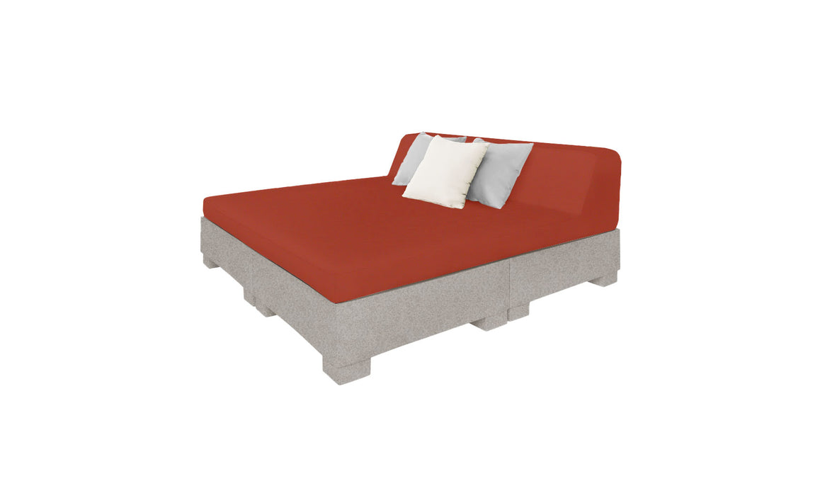 Ledge Lounger Affinity Sunbed with Back Cushion — Sandstone Base-4622 Terracotta Fabric