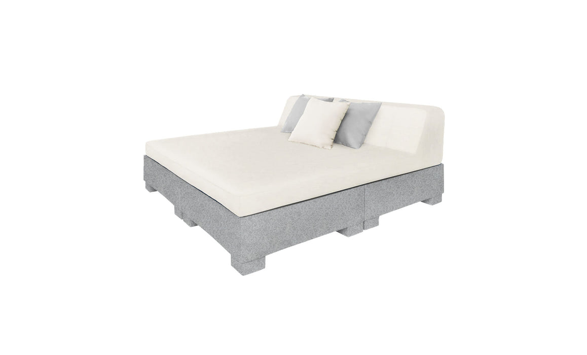 Ledge Lounger Affinity Sunbed with Back Cushion — Granite Gray Base-4634 White Fabric