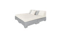 Ledge Lounger Affinity Sunbed with Back Cushion — Granite Gray Base-4634 White Fabric