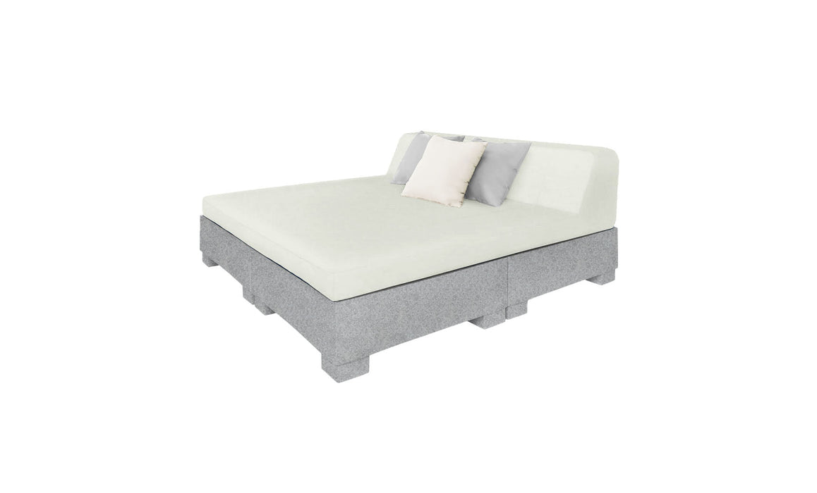 Ledge Lounger Affinity Sunbed with Back Cushion — Granite Gray Base-4651 Silver Fabric