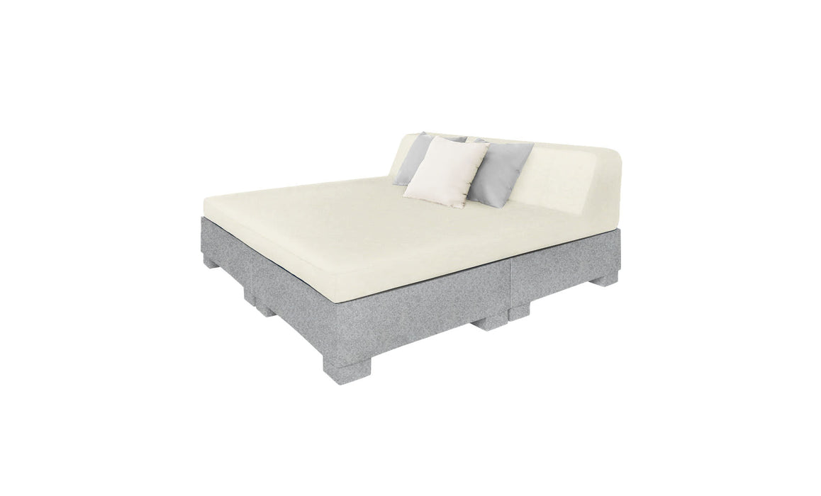 Ledge Lounger Affinity Sunbed with Back Cushion — Granite Gray Base-4642 Oyster Fabric