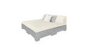 Ledge Lounger Affinity Sunbed with Back Cushion — Granite Gray Base-4642 Oyster Fabric