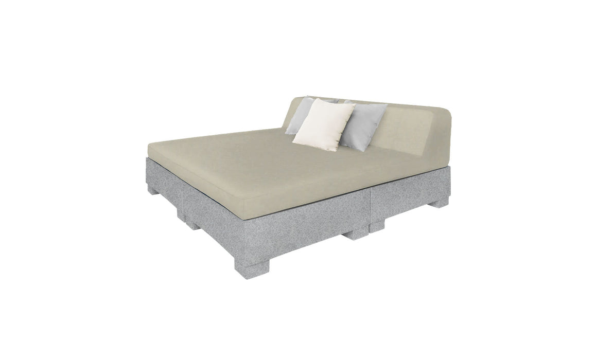 Ledge Lounger Affinity Sunbed with Back Cushion — Granite Gray Base-4630 Cadet Grey Fabric