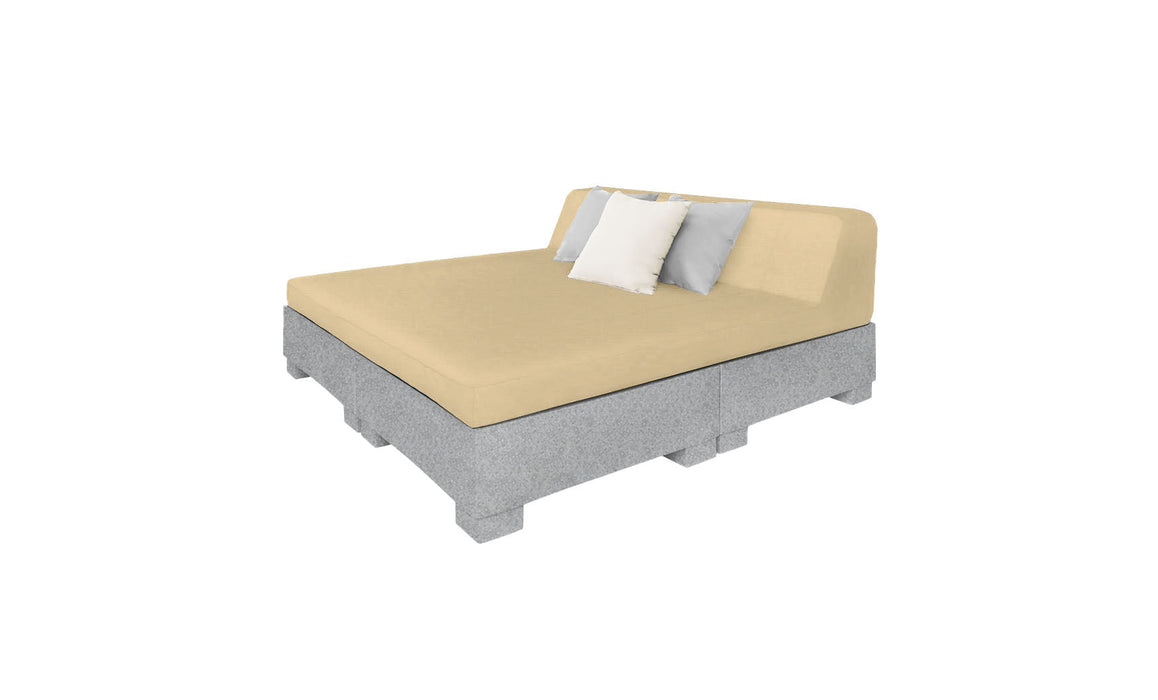 Ledge Lounger Affinity Sunbed with Back Cushion — Granite Gray Base-4633 Linen Fabric
