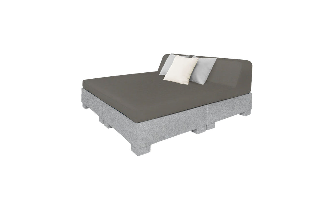 Ledge Lounger Affinity Sunbed with Back Cushion — Granite Gray Base-4644 Charcoal Grey Fabric