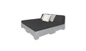 Ledge Lounger Affinity Sunbed with Back Cushion — Granite Gray Base-4608 Black Fabric