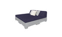 Ledge Lounger Affinity Sunbed with Back Cushion — Granite Gray Base-4646 Captain Navy Fabric