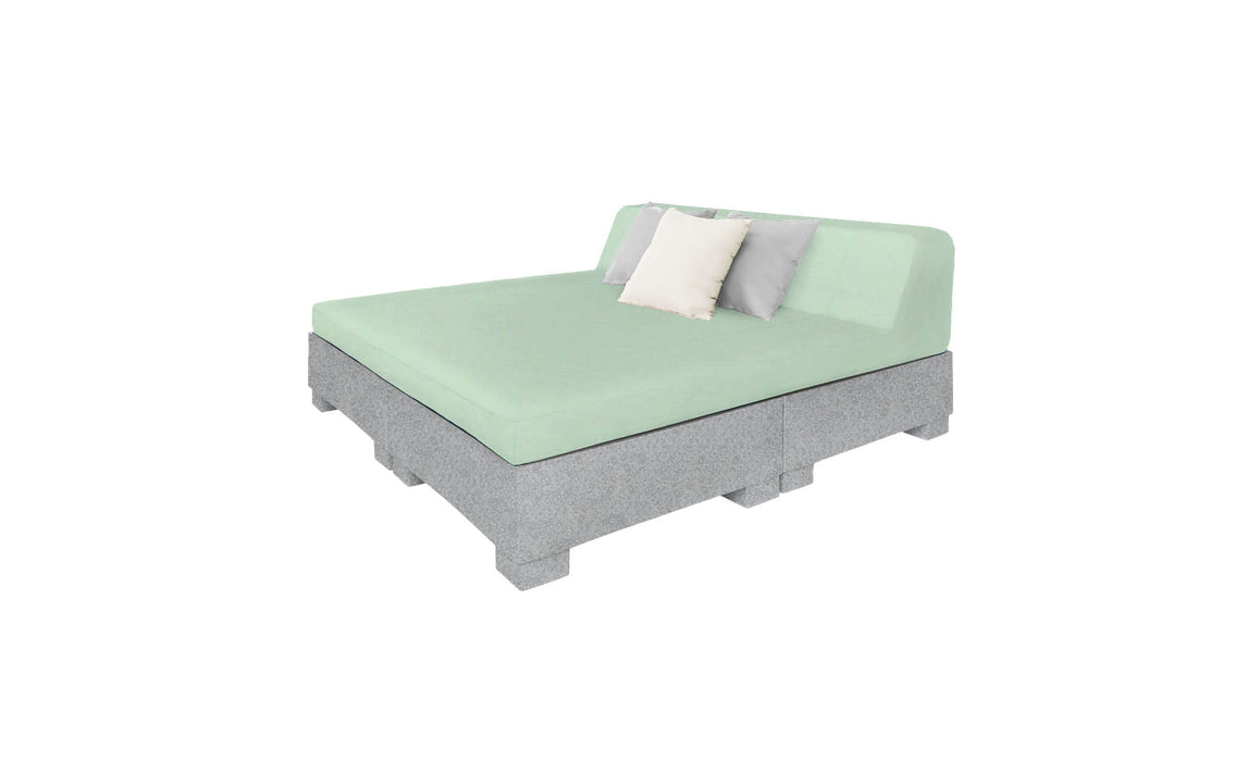 Ledge Lounger Affinity Sunbed with Back Cushion — Granite Gray Base-4664 Sea Fabric