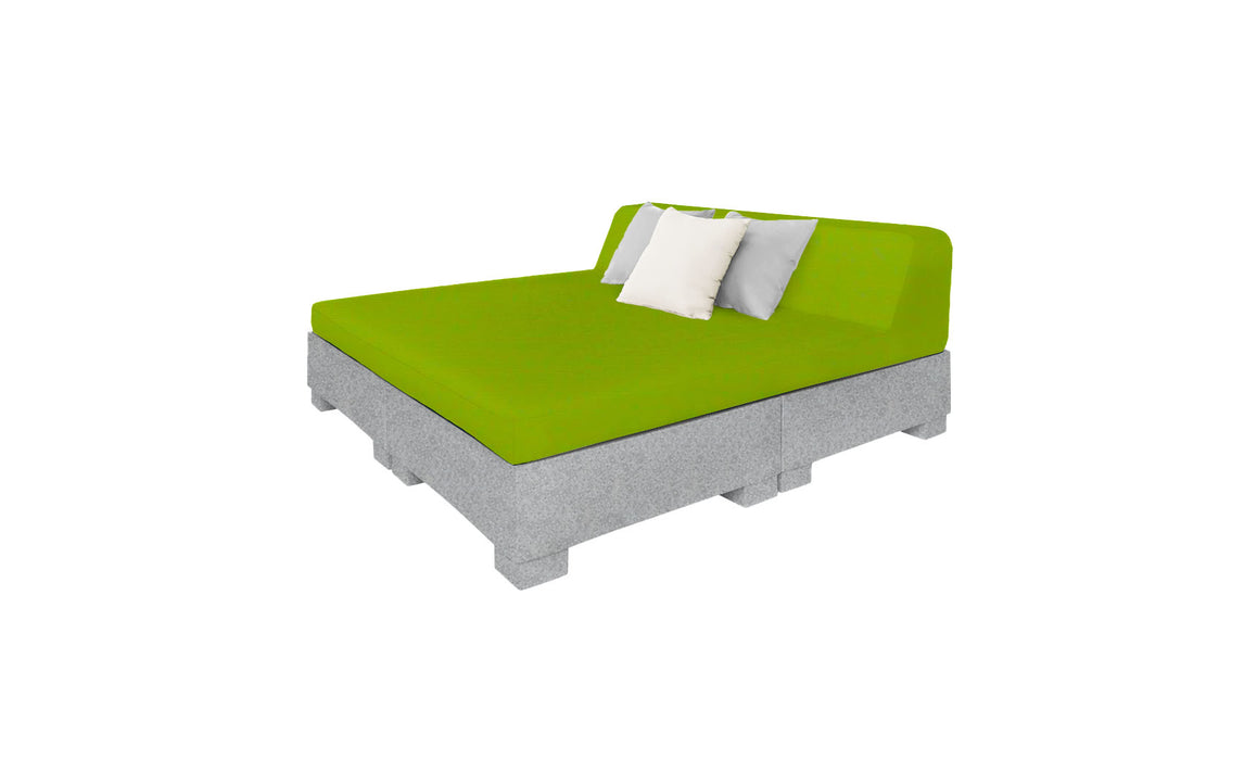 Ledge Lounger Affinity Sunbed with Back Cushion — Granite Gray Base-T16-47 Lime Fabric