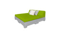 Ledge Lounger Affinity Sunbed with Back Cushion — Granite Gray Base-T16-47 Lime Fabric