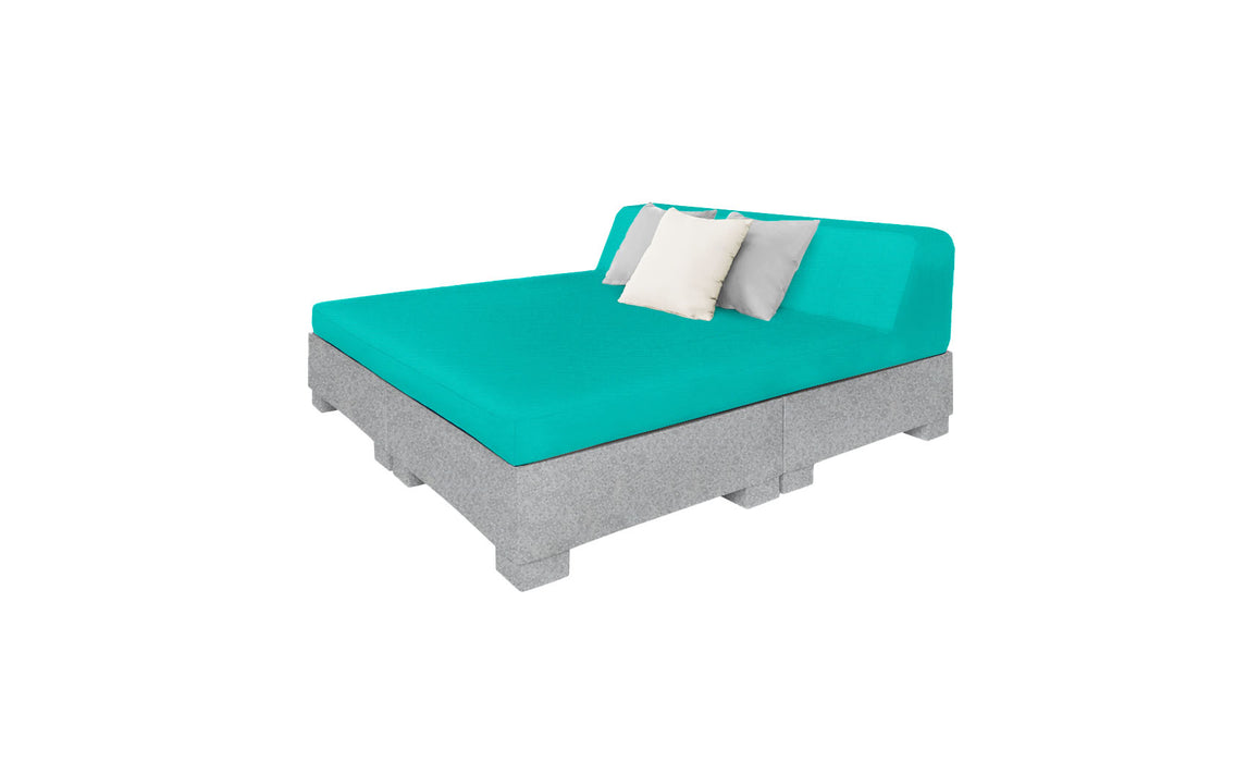 Ledge Lounger Affinity Sunbed with Back Cushion — Granite Gray Base-4612 Aruba Fabric