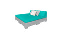 Ledge Lounger Affinity Sunbed with Back Cushion — Granite Gray Base-4612 Aruba Fabric