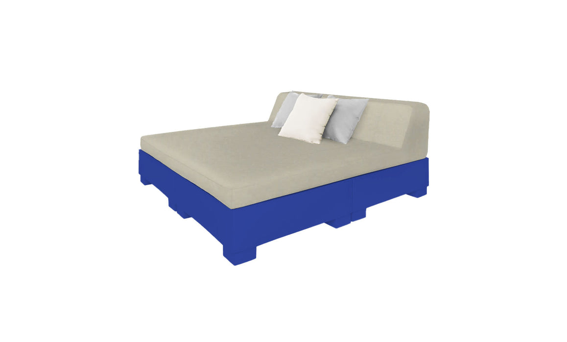 Ledge Lounger Affinity Sunbed with Back Cushion — n-Dark Blue Base-4630 Cadet Grey Fabric