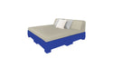 Ledge Lounger Affinity Sunbed with Back Cushion — n-Dark Blue Base-4630 Cadet Grey Fabric