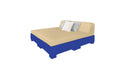 Ledge Lounger Affinity Sunbed with Back Cushion — n-Dark Blue Base-4633 Linen Fabric