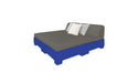 Ledge Lounger Affinity Sunbed with Back Cushion — n-Dark Blue Base-4644 Charcoal Grey Fabric