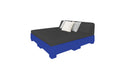 Ledge Lounger Affinity Sunbed with Back Cushion — n-Dark Blue Base-4608 Black Fabric