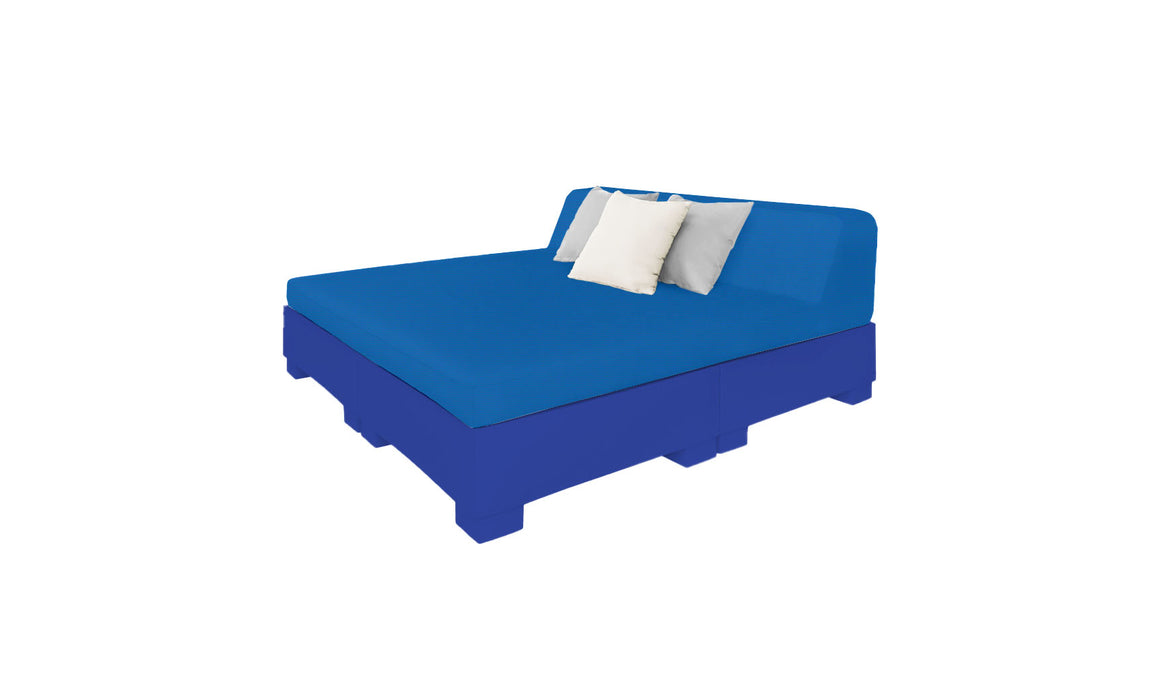 Ledge Lounger Affinity Sunbed with Back Cushion — n-Dark Blue Base-4601 Pacific Blue Fabric