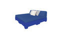 Ledge Lounger Affinity Sunbed with Back Cushion — n-Dark Blue Base-4652 Mediterranean Blue Fabric