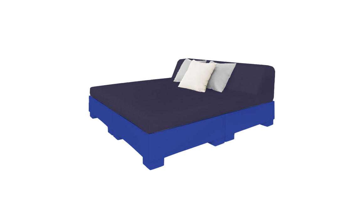 Ledge Lounger Affinity Sunbed with Back Cushion — n-Dark Blue Base-4646 Captain Navy Fabric