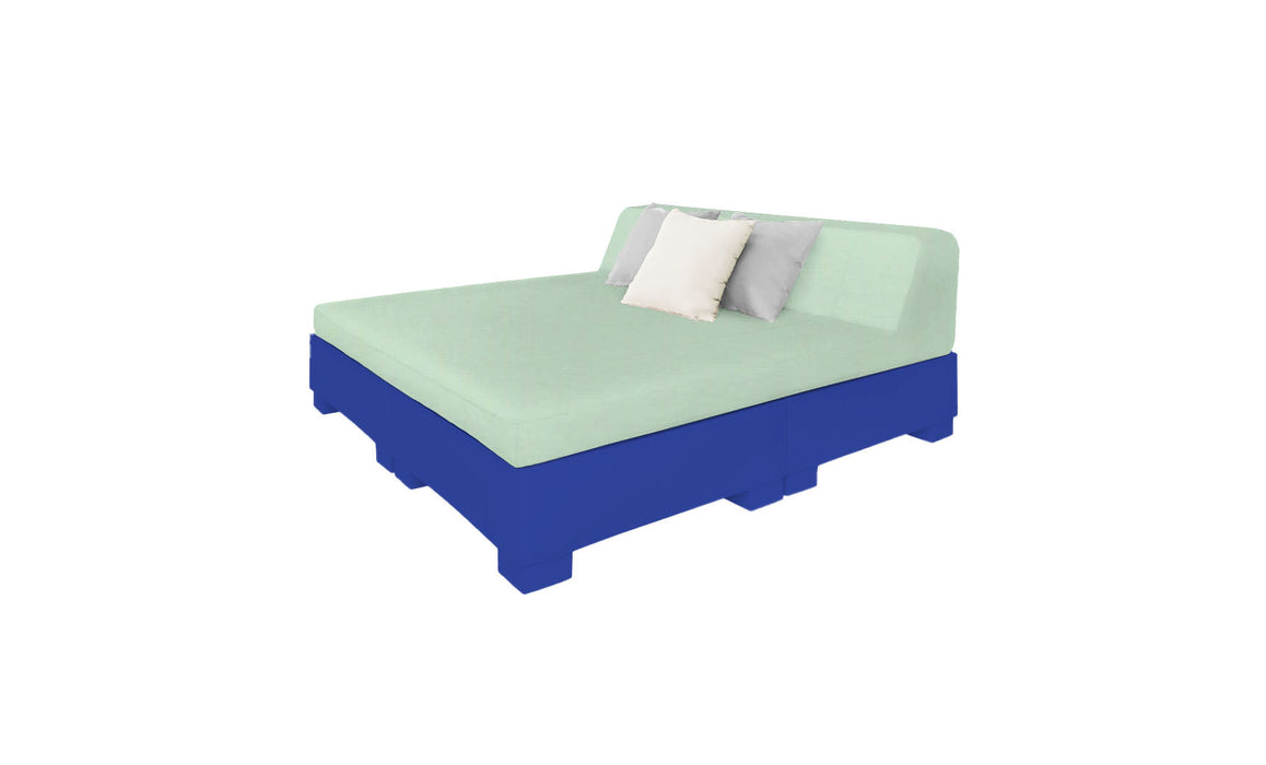 Ledge Lounger Affinity Sunbed with Back Cushion — n-Dark Blue Base-4664 Sea Fabric