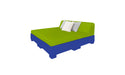 Ledge Lounger Affinity Sunbed with Back Cushion — n-Dark Blue Base-T16-47 Lime Fabric