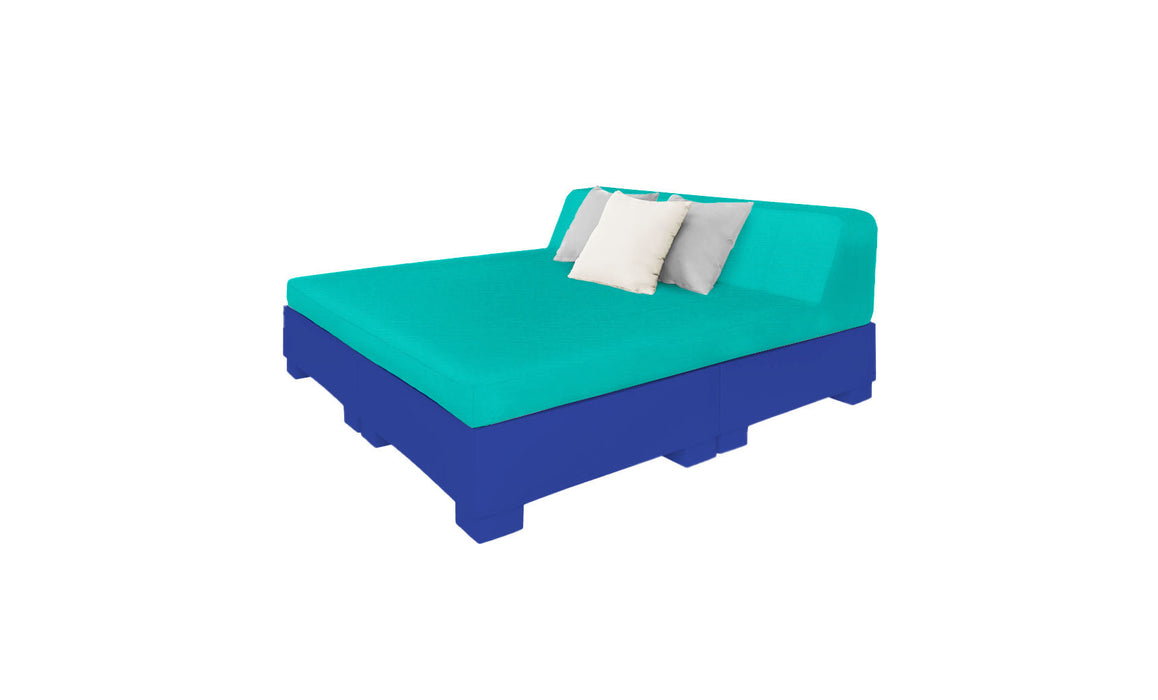 Ledge Lounger Affinity Sunbed with Back Cushion — n-Dark Blue Base-4612 Aruba Fabric