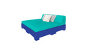 Ledge Lounger Affinity Sunbed with Back Cushion — n-Dark Blue Base-4612 Aruba Fabric