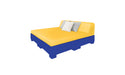 Ledge Lounger Affinity Sunbed with Back Cushion — n-Dark Blue Base-4602 Sunflower Yellow Fabric