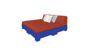 Ledge Lounger Affinity Sunbed with Back Cushion — n-Dark Blue Base-4622 Terracotta Fabric