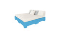 Ledge Lounger Affinity Sunbed with Back Cushion — n-Light Blue Base-4634 White Fabric