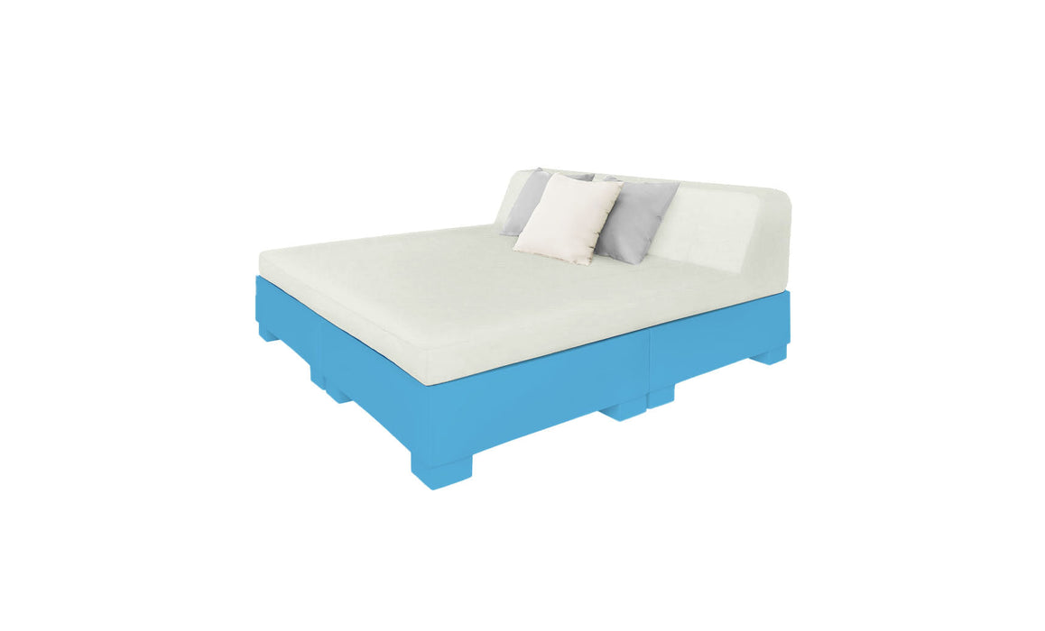 Ledge Lounger Affinity Sunbed with Back Cushion — n-Light Blue Base-4651 Silver Fabric