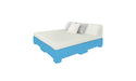 Ledge Lounger Affinity Sunbed with Back Cushion — n-Light Blue Base-4651 Silver Fabric