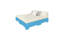 Ledge Lounger Affinity Sunbed with Back Cushion — n-Light Blue Base-4642 Oyster Fabric