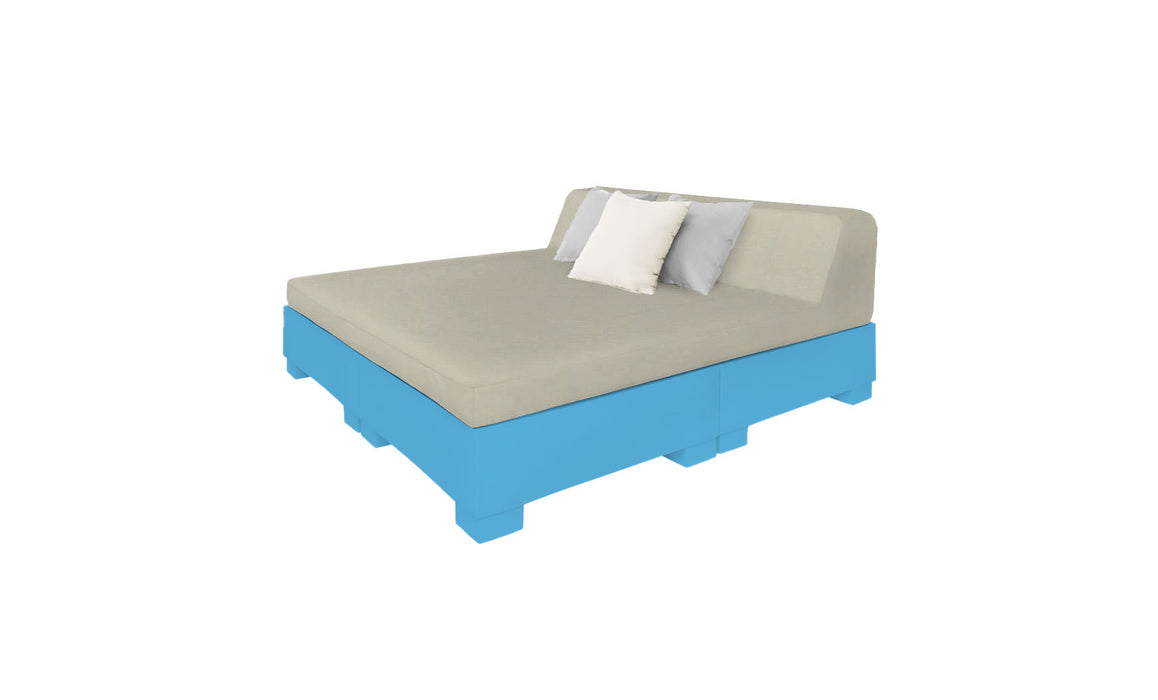 Ledge Lounger Affinity Sunbed with Back Cushion — n-Light Blue Base-4630 Cadet Grey Fabric