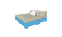 Ledge Lounger Affinity Sunbed with Back Cushion — n-Light Blue Base-4630 Cadet Grey Fabric