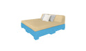 Ledge Lounger Affinity Sunbed with Back Cushion — n-Light Blue Base-4633 Linen Fabric