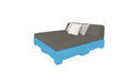 Ledge Lounger Affinity Sunbed with Back Cushion — n-Light Blue Base-4644 Charcoal Grey Fabric