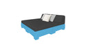 Ledge Lounger Affinity Sunbed with Back Cushion — n-Light Blue Base-4608 Black Fabric