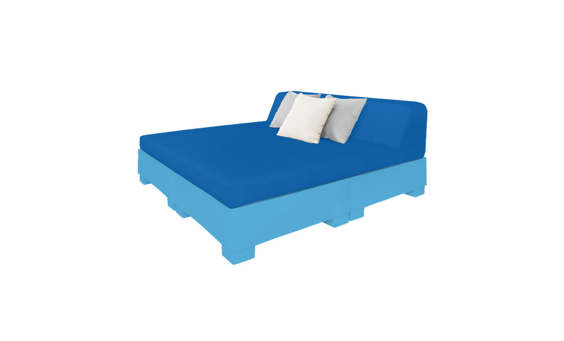 Ledge Lounger Affinity Sunbed with Back Cushion — n-Light Blue Base-4601 Pacific Blue Fabric